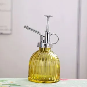 Bottiglia spray per irrigazione in vetro trasparente, Mister of plants con pompa superiore in plastica, piccolo annaffiatoio in vetro