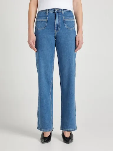 ONLY Juicy Life Wide Pocket Jean In Denim