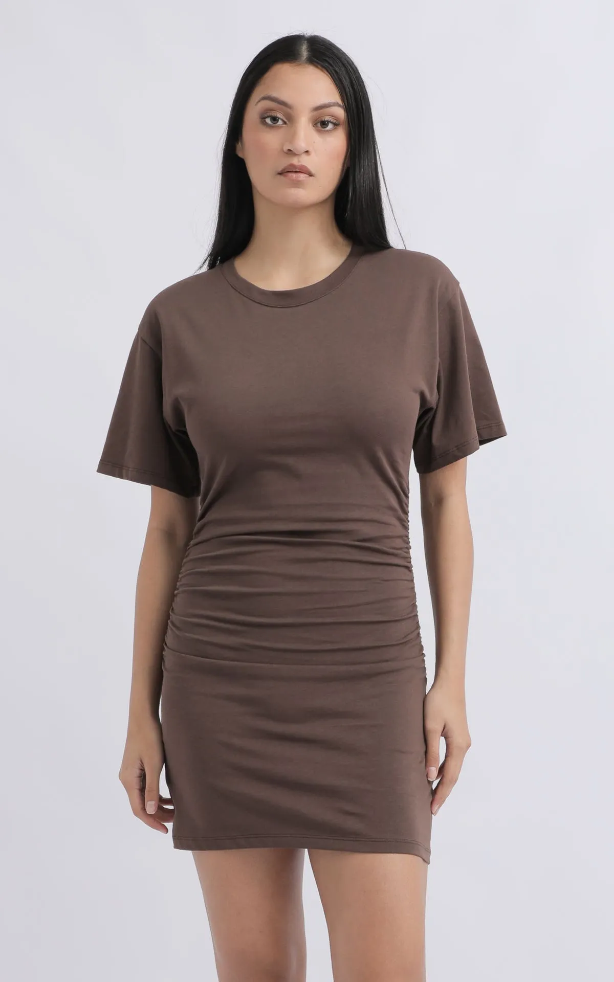 Cotton Ruched Waist Mini