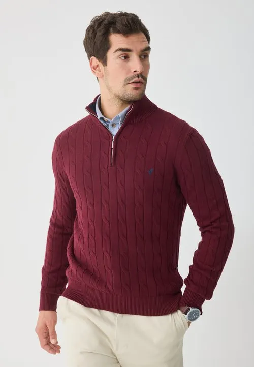 Pier One by Zalando Strikkegenser - dark red