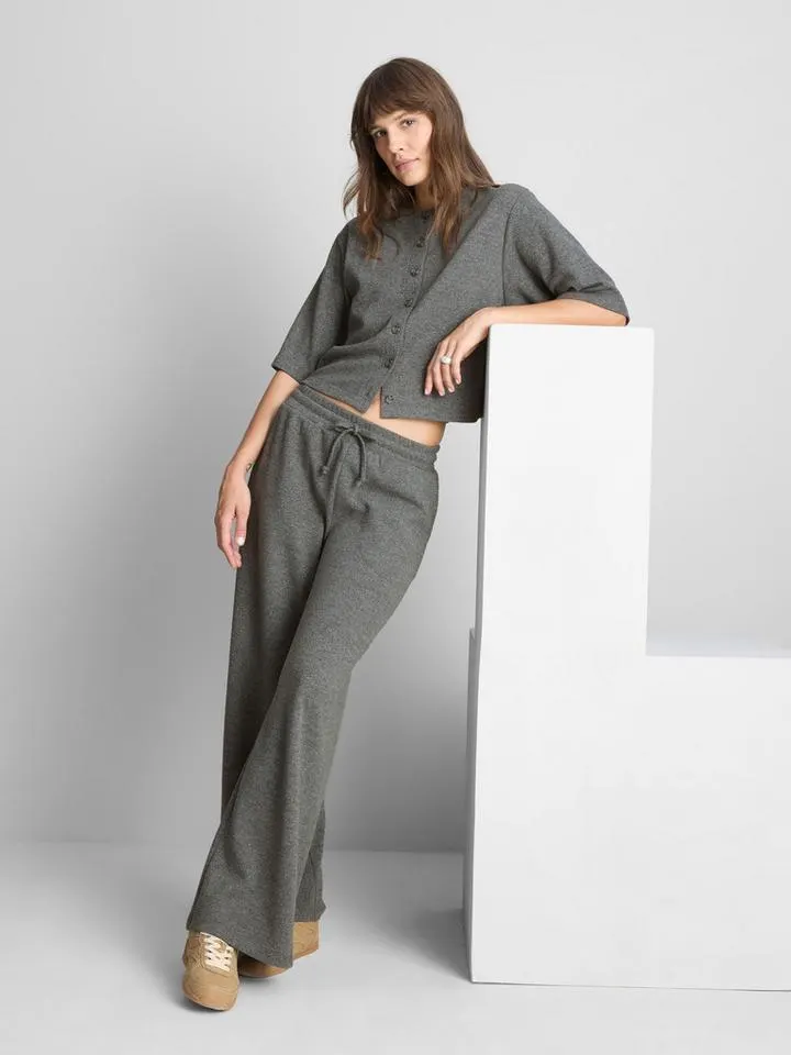 Cardigan corto a maniche corte in misto cotone