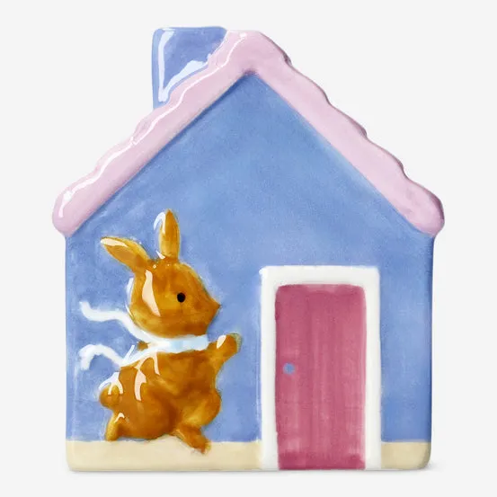 Dekorativt blått hus - 11 cm