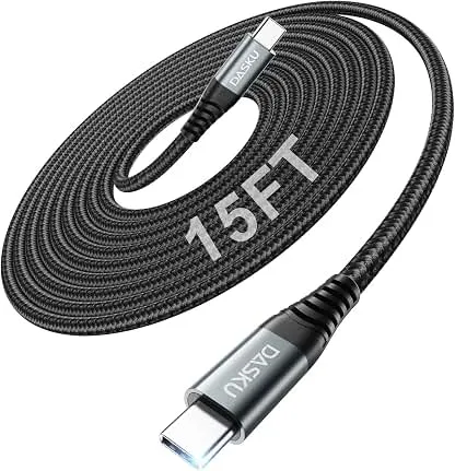 USB C to C Cable 15FT 100W 1Pack, Extra Long USB C Ca…