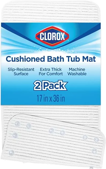 Duck Brand Clorox Cushioned Shower Mat, Non Slip Bathtu…