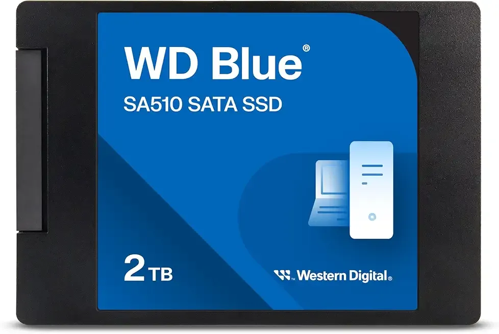Western Digital 2TB WD Blue SA510 SATA Internal Solid State Drive SSD - SATA III 6 Gb/s, 2.5"/7mm, Up to 560 MB/s - WDS200T3B0A