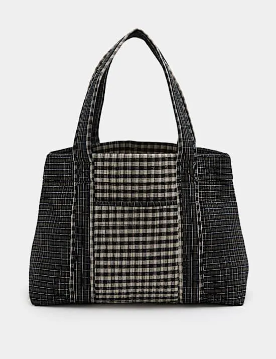 Einkaufstasche mit Gingham-Muster