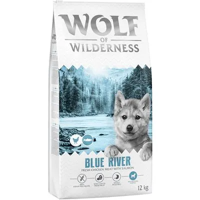 Wolf of Wilderness Junior Blue River saumon – sans céréales pour chiot