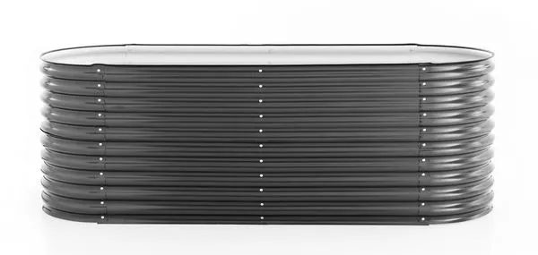 Oval Hochbeet XL aus Stahl, ca.240 x 80 x 81 cm - Anthrazit