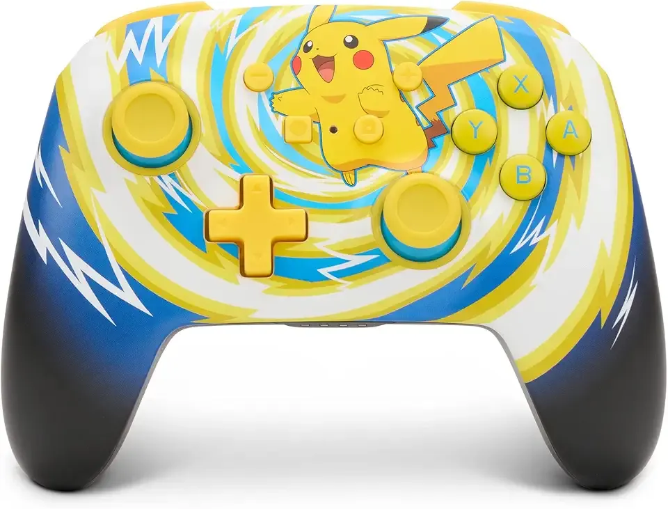 PowerA Enhanced Wireless Controller for Nintendo Switch/Switch 2 / Switch Lite/OLED Model - Pokémon: Pikachu Vortex - Gamepad, game controller, Officially Licensed
