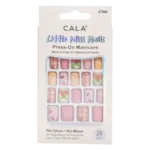 Uñas Postizas Little Miss Nails Pink Sherbert & Cherries CALA X24 Piezas