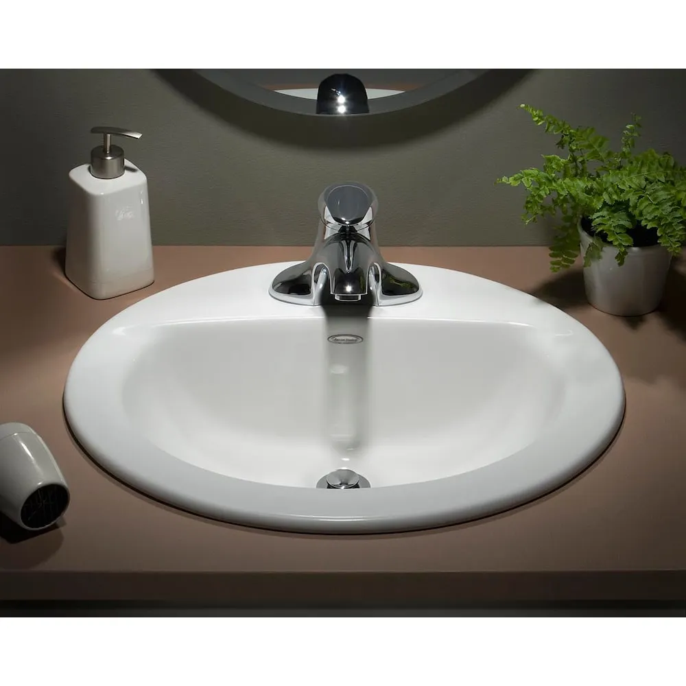 American Standard Colony 4-inch Oval Countertop Bathroom Sink in White