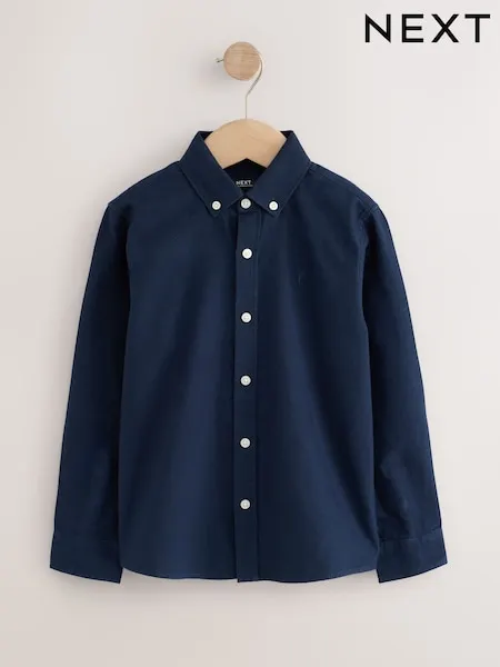 Navy Long Sleeve Brushed Oxford Shirt (3-16yrs)