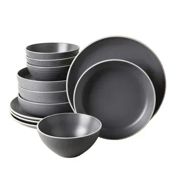 Stone + Lain Lauren 12-piece Stoneware Dinnerware Set