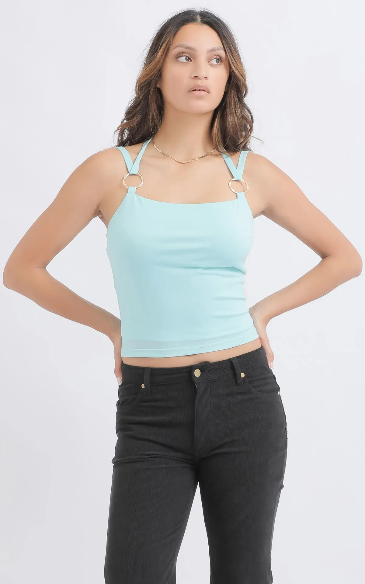Metal Detail Strappy Top