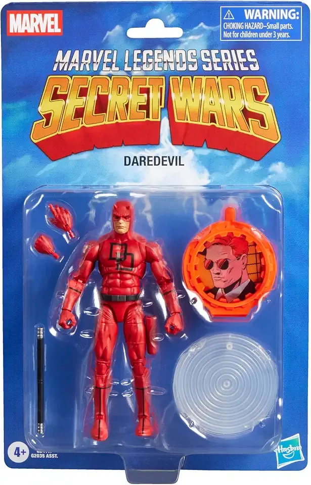 Marvel Legends Series Secret Wars Daredevil, Retro Comics Collectible 6 Inch Action Figure with Lenticular Shield