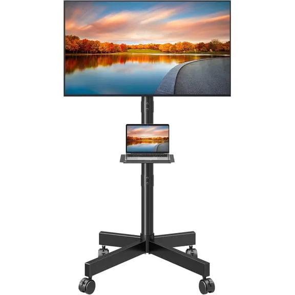 Deal , HOMOUNT Mobile TV Stand,Rolling TV Cart for 24-60" TVs, Portable TV Floor Stand with Wheels,Adjustable Shelf & Tilt,Max VESA 400x400mm,up to 77 lbs $38.98 Was $75.99