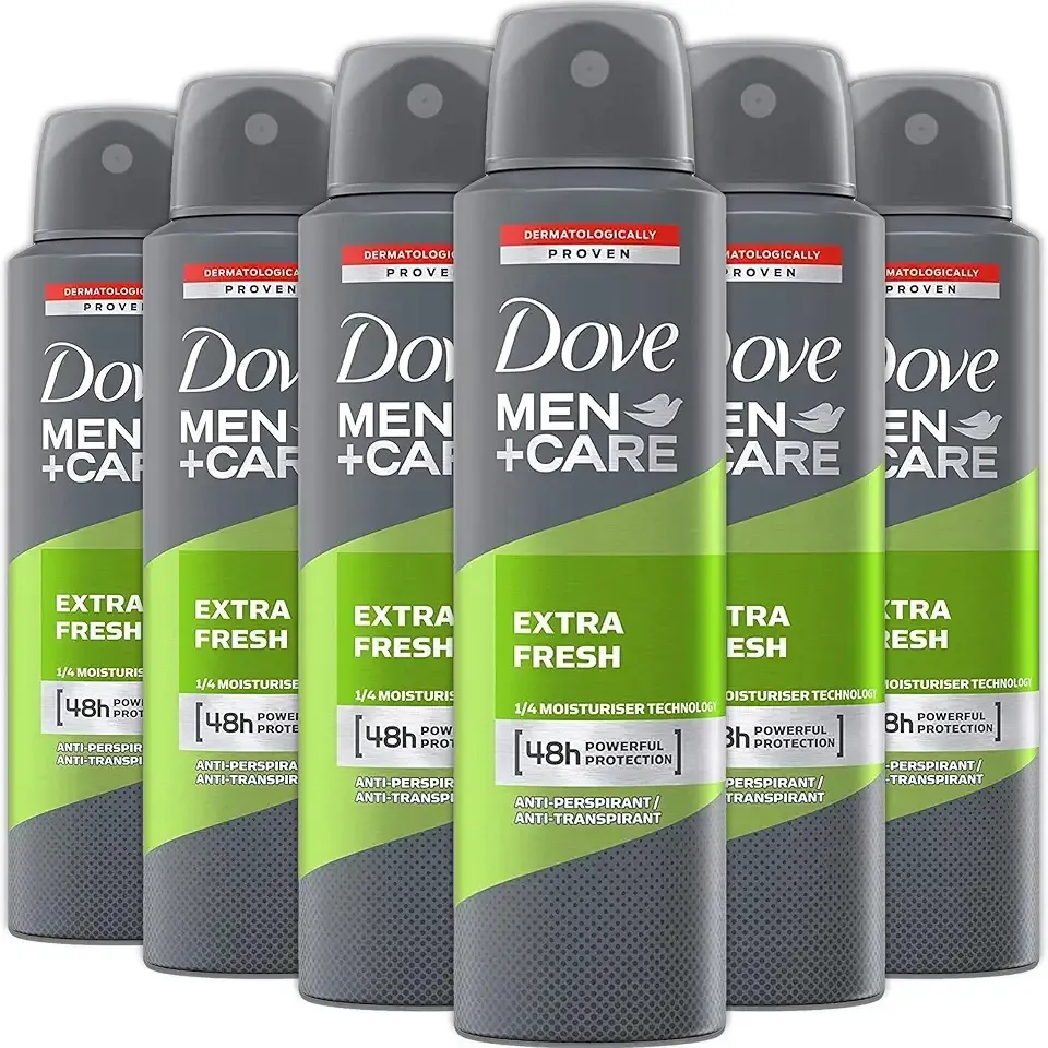 Dove Men + Care Antiperspirant Deodorant Spray, 6 Pack, 48H Protection, Long-Lasting Extra Fresh Scent, Soothes & Moisturises Skin, 5 oz. Each