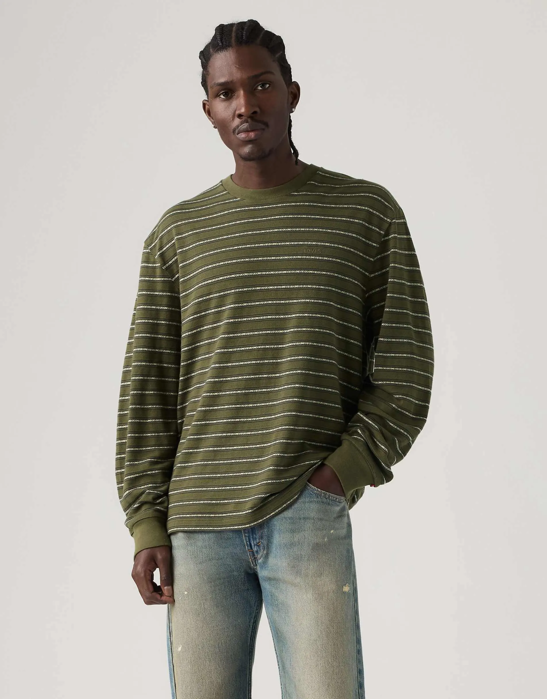 Levi's Long-sleeve authentic striped tee in green