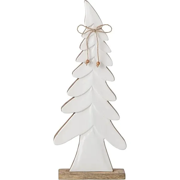 J-Line pin arc bois de manguier medium - natuurlijk/wit - 20 x 5 x 48 cm
