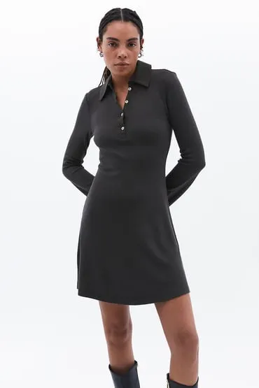 Vestido mini botones