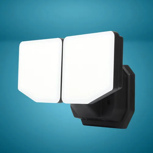 Patriot Lighting® Black Dual Head Switch Operated Outdoor Security Flood Light