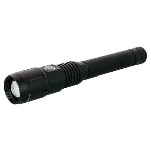 Lampe torche Maximus, 1200 lumens, rechargeable USB, aluminium, 235 m portée, IP20, 2 piles lithium incluses, zoom progressif, porte ceinture