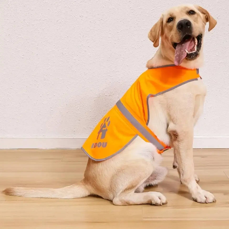 Orange Reflective Dog Safety Vest - High Visibility for Walking, Jogging & Training - Size L