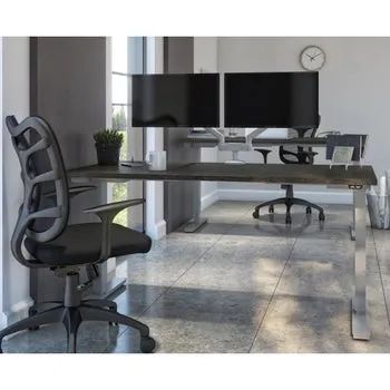 Bestar Upstand 30" x 60" Adjustable Height Desk with Monitor Arms