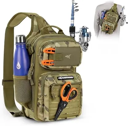 KastKing Blowbak Fishing Sling Bag, Fishing Backpack with R…