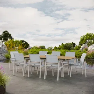 Agio Morien 9-piece Expanding Outdoor Dining Set with Stacking Chairs