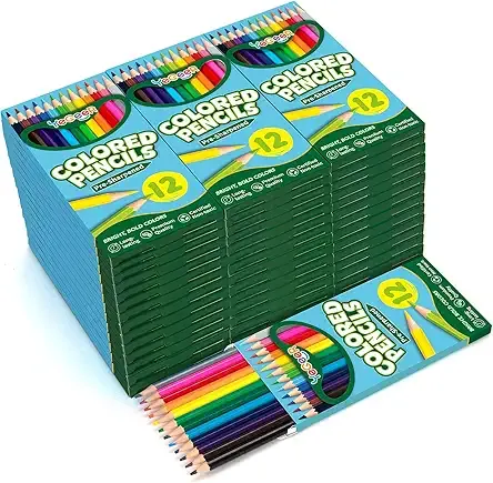 528 Count Colored Pencils Bulk, 12 Assorted Colors, 44 Packs Pre-sharpened Coloring Pencils Set for Kids and Adult, Teachers Essential Classroom Prizes, Back to School Supplies (528)
