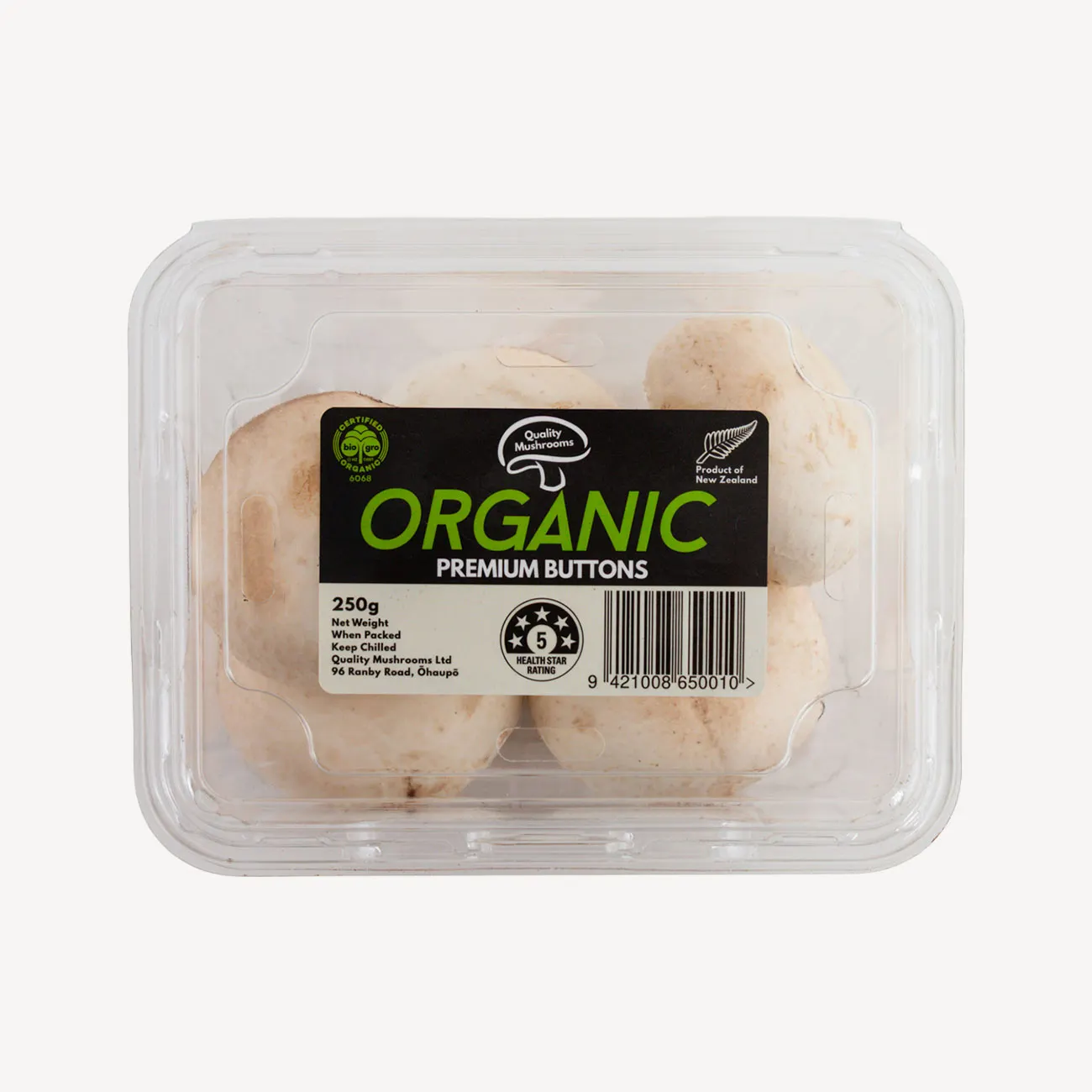 ceres organic white button mushroom 250g