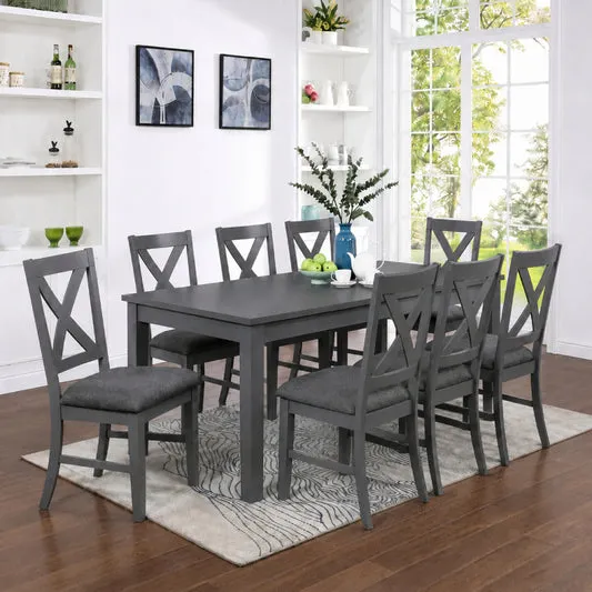 La Jolla (9-Piece) Dining Table Set by Best Home - Gray