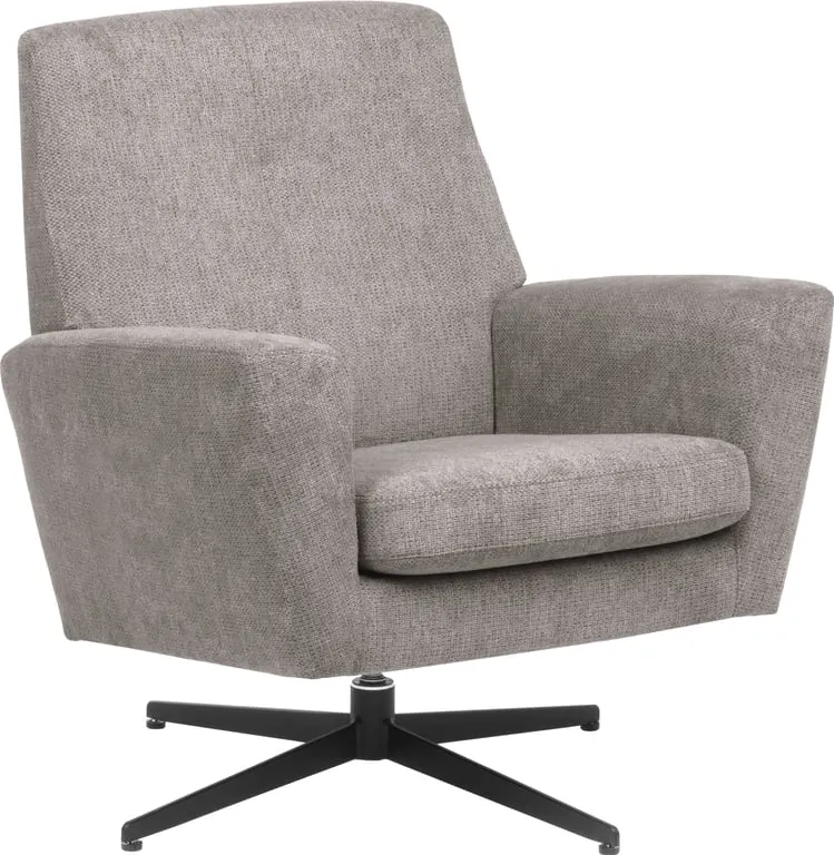 Brunstad Choice loungestol Stoff Mino Liver med dreibar sokkel S04 svartlakkert