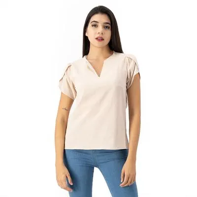 Blusa Mxstaza Mujer Cuello V Manga Corta