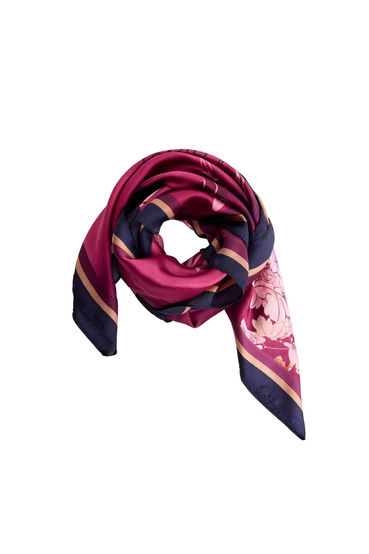 Paarse sjaal met bloemen