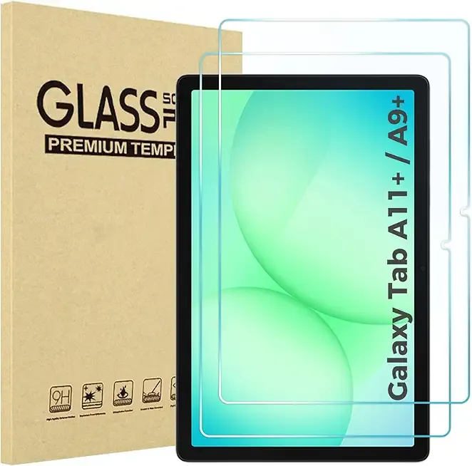 ProCase 2 Pack Screen Protector for Galaxy Tab A11 Plus 2025 / Tab A9 Plus 11 Inch 2023, HD Tempered Glass 9H Film Guard for Tab A11+ / A9+ 5G 11"