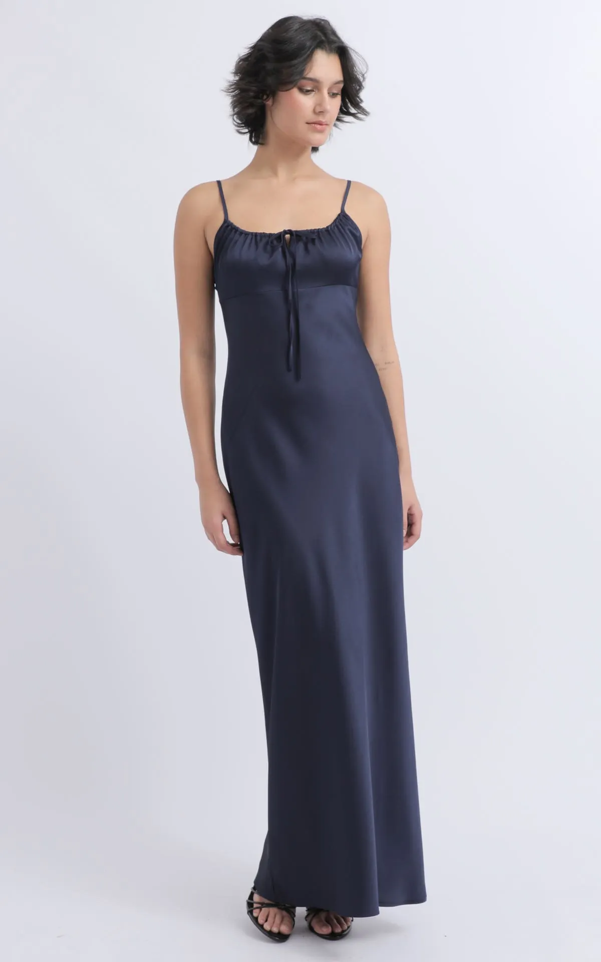 Satin Tie Detail Gown