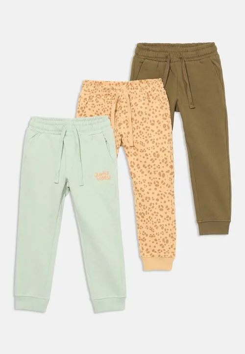 3 PACK UNISEX - Joggebukse - olive/light green