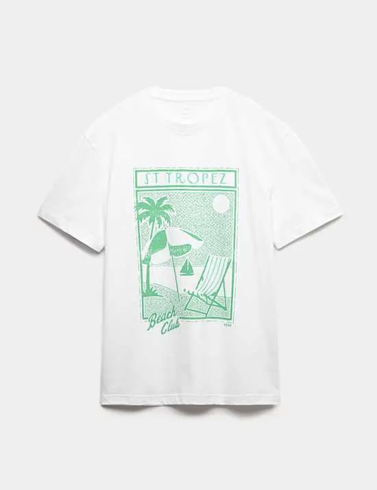 Pure Cotton St Tropez Graphic T-Shirt