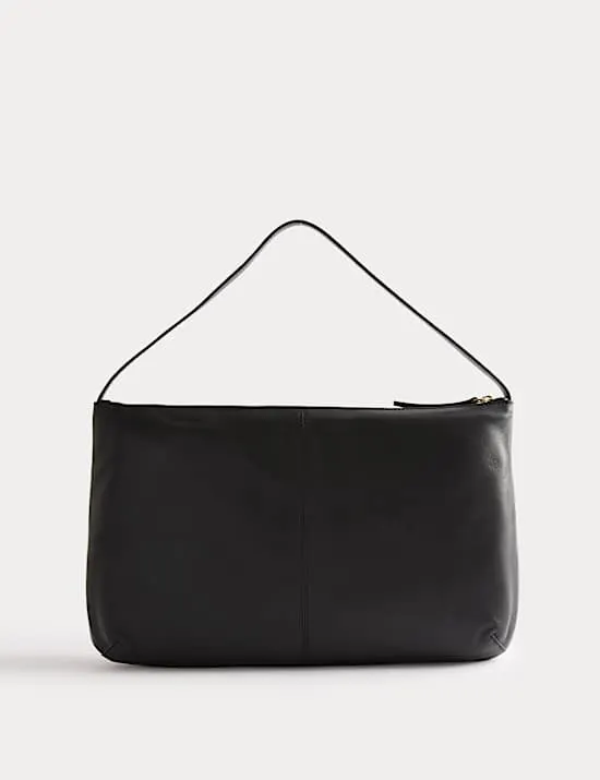 Schultertasche aus Leder mit Griff oben