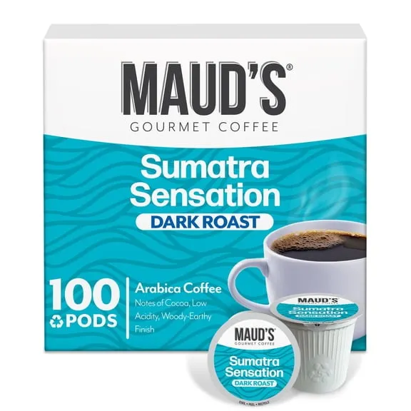 Maud's Sumatra Coffee Pods, 100 ct, Dark Roast Coffee in Single Serve Pods – 100% Arabica Coffee, Compatible with Keurig K Cups Maker $46.40