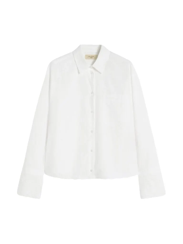 Breast-Pocket Cotton Shirt - Hvit