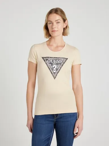 Guess Short Sleeve Triangle Python Tee In River Gracel