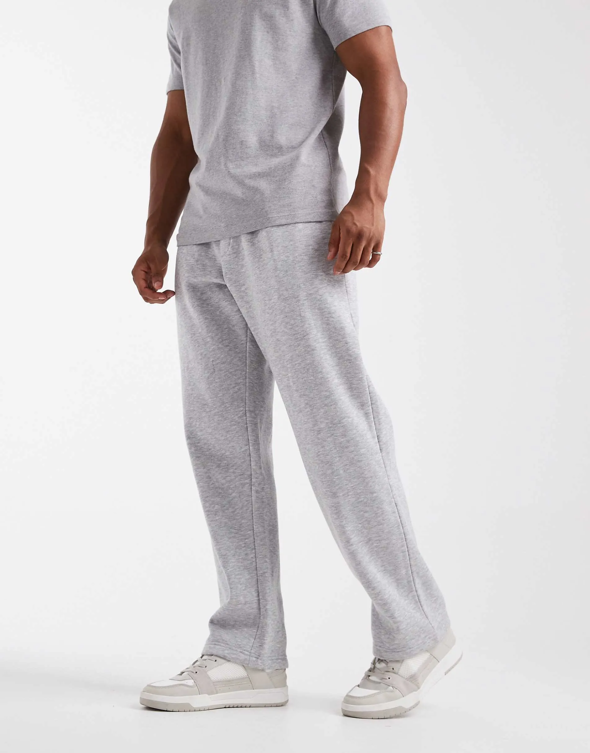 Jack & Jones wide leg jogger in grey marl
