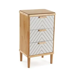 Cómoda Orpierre de 40x72x30 cm en color marrón/blanco con 3 cajones