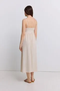 Vestido midi tirantes crochet