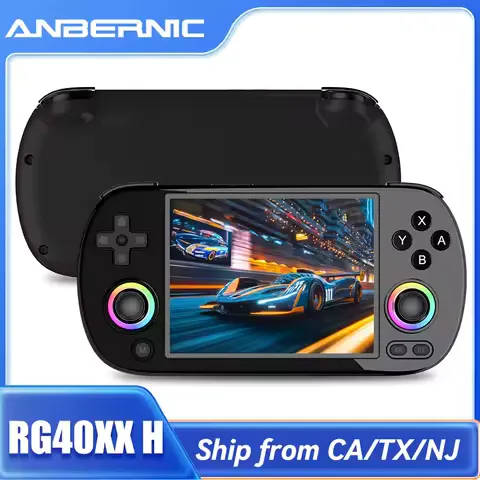 ANBERNIC RG40XX H Handheld Game Console 4'' Screen Linux System Joystick RGB Lighting Effect RG40XXH Video Player Trimui Console