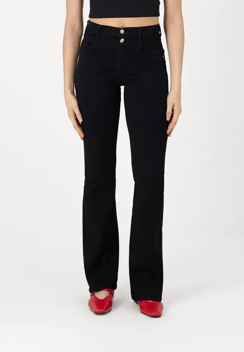 ONLRAIN FLARED - Flared jeans - washed black
