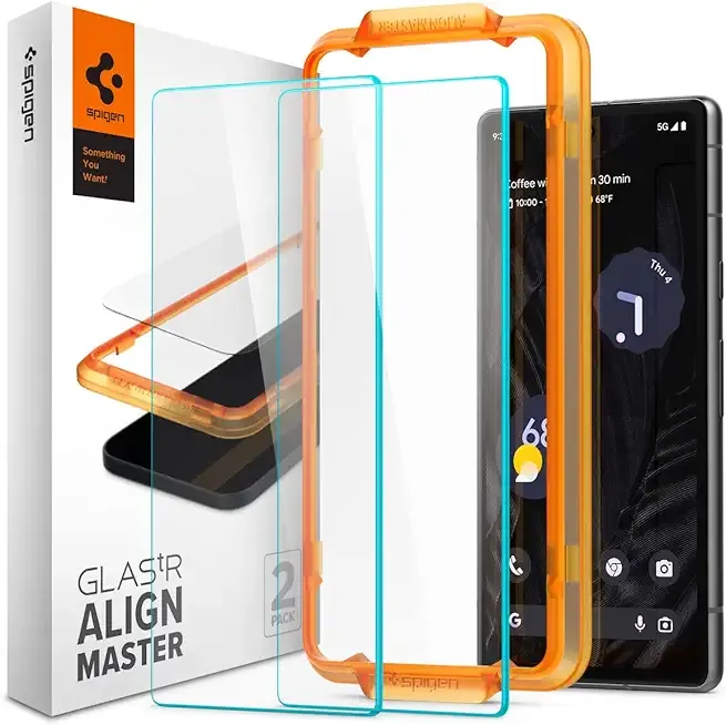 Spigen Tempered Glass Screen Protector [GlasTR AlignMaster] designed for Pixel 7a [Case Friendly] - 2 Pack